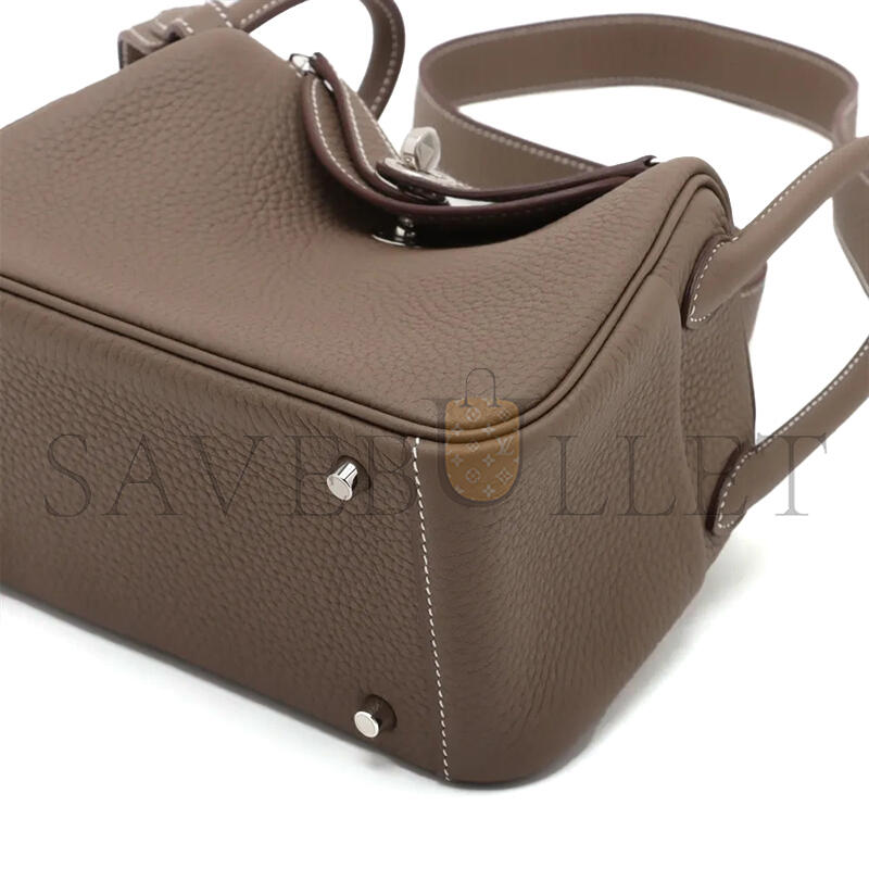 H**mes MASTER MINI LINDY IITAURILLON CLEMENCE ETOUPE SILVER METAL FITTINGS (19*13*9.5cm)